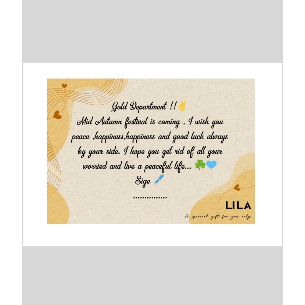 Hộp quà cho áo và Thiệp thiết kế theo yêu cầu - LILA