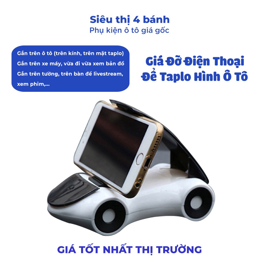 Giá đỡ điện thoại trên ô tô hình Ô Tô Trắng để trên taplo