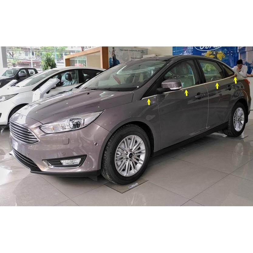 Nẹp chân kính theo xe Ford Focus sedan 2012 - 2020, Hàng Inox cao cấp