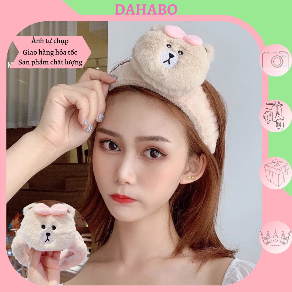 Băng Đô Rửa Mặt Cài Tóc Hình Gấu Dễ Thương Phong cách Hàn Quốc Dahabo BD07