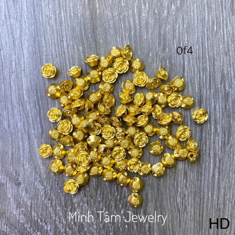 Charm hoa hồng 24k,Hoa hồng Rose gold 24k mini-Minh Tâm Jewelry