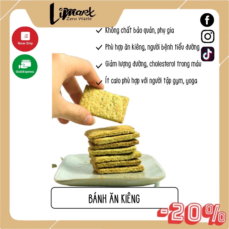 Bánh quy mầm ăn kiêng (yến mạch/gạo lứt) 100gram | BigBuy360 - bigbuy360.vn
