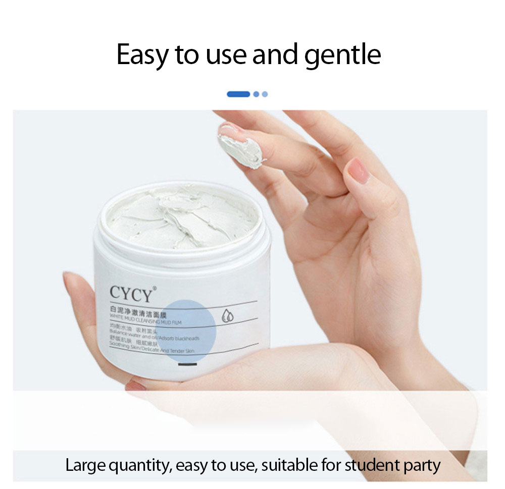 【Ready Stock】 CYCY White Clay Cleansing Mud Mask Deep Cleansing Pore Moisturizing Firming Blackhead Mask Unisex Genuine 【queen2019】