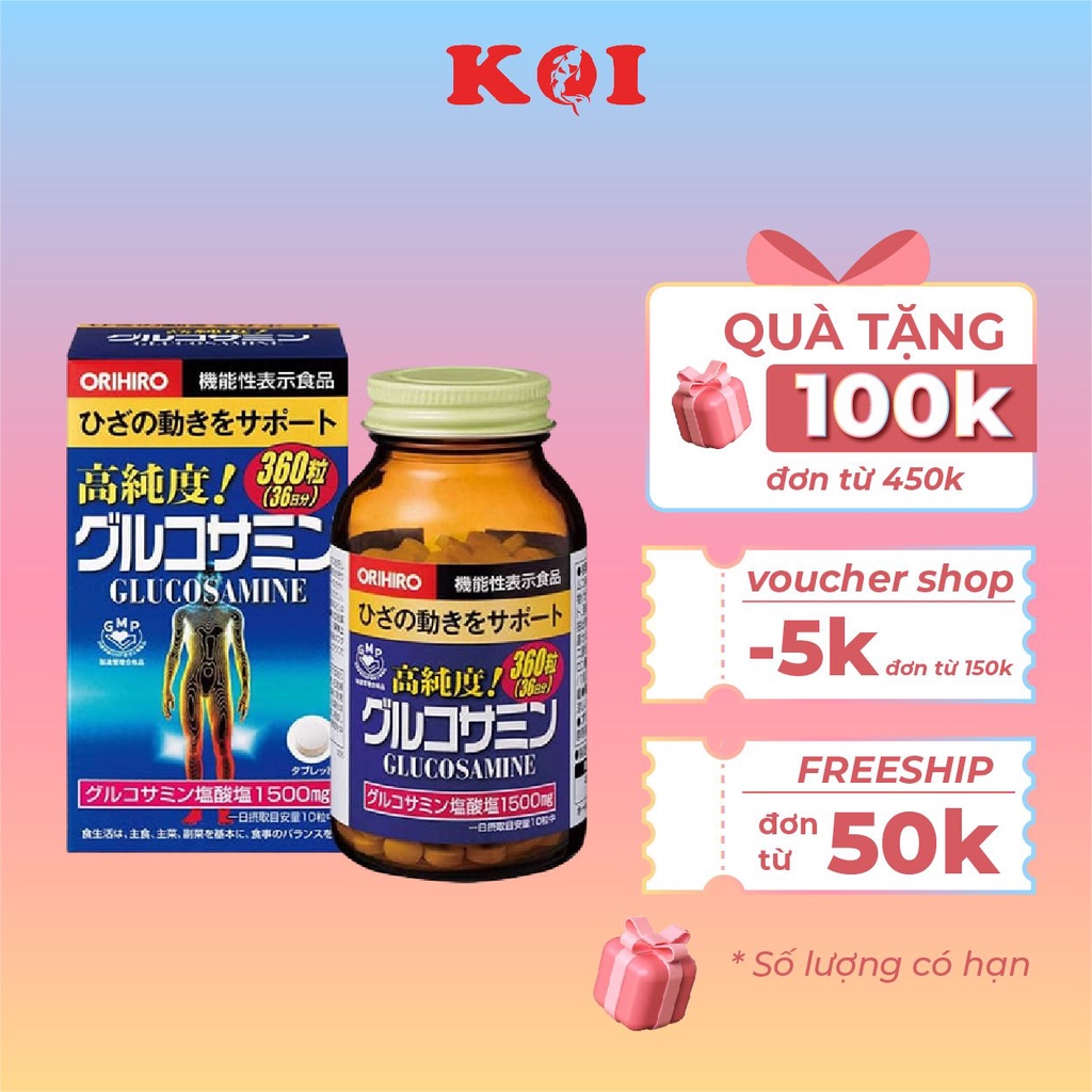 Viên uống giảm đau nhức xương khớp Glucosamine Orihiro 900 viên nội địa Nhật bản