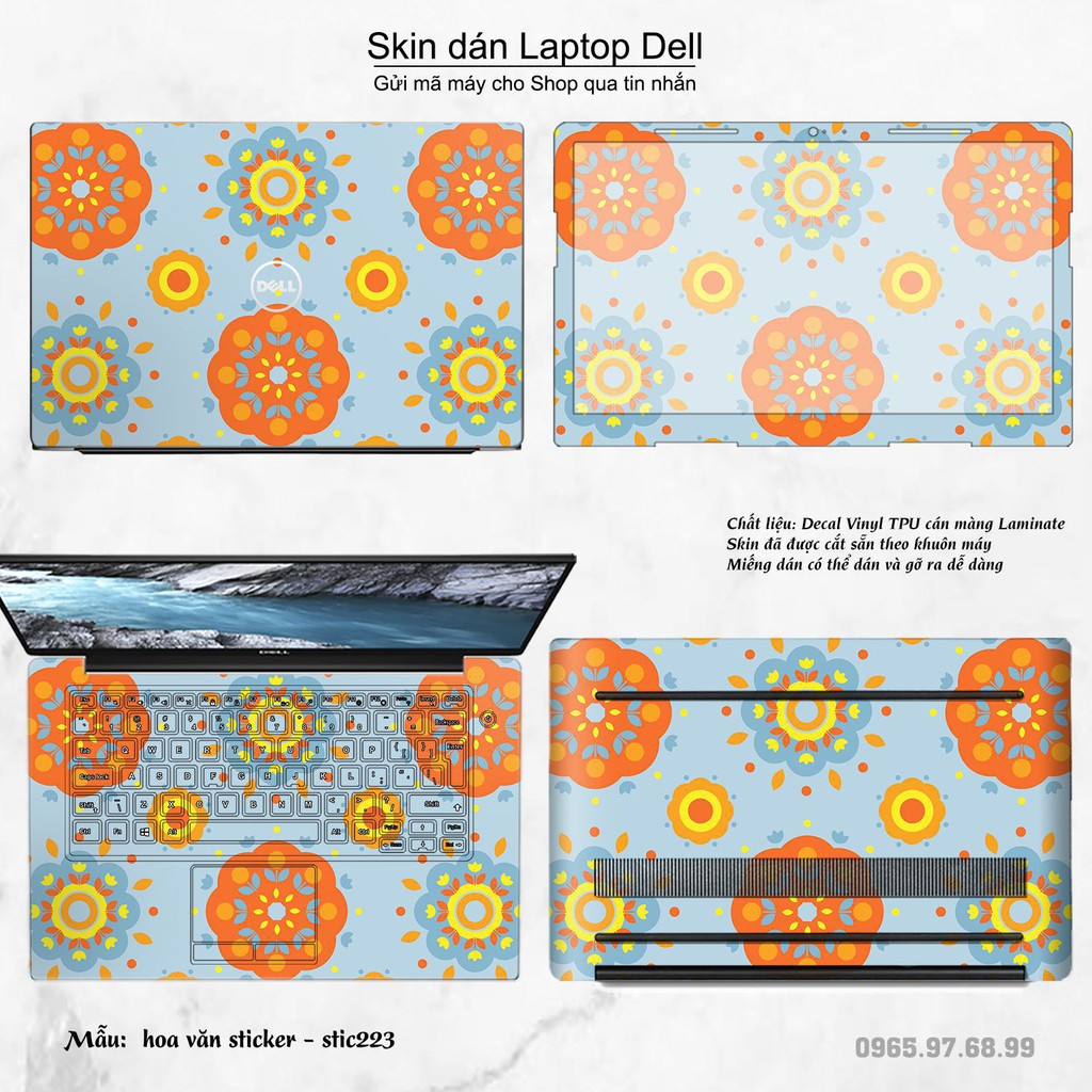 Skin dán Laptop Dell in hình Hoa văn sticker nhiều mẫu 36 (inbox mã máy cho Shop)