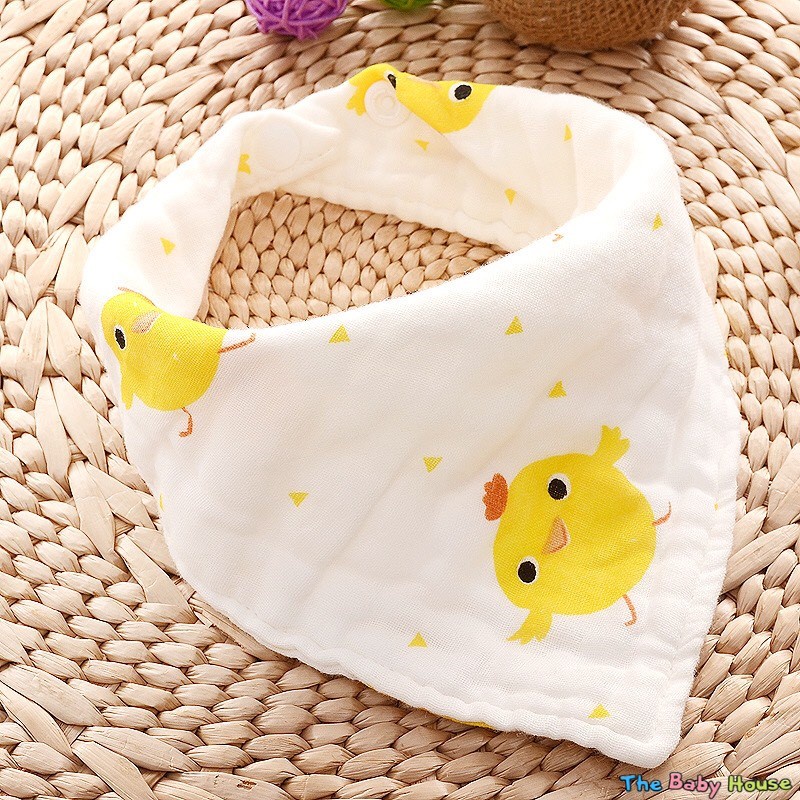 Khăn Quàng Cổ Cho Bé  𝐅𝐑𝐄𝐄𝐒𝐇𝐈𝐏 Khăn Yếm 6 Lớp Sợi Tre Họa Tiết Xinh Xắn Cho Bé