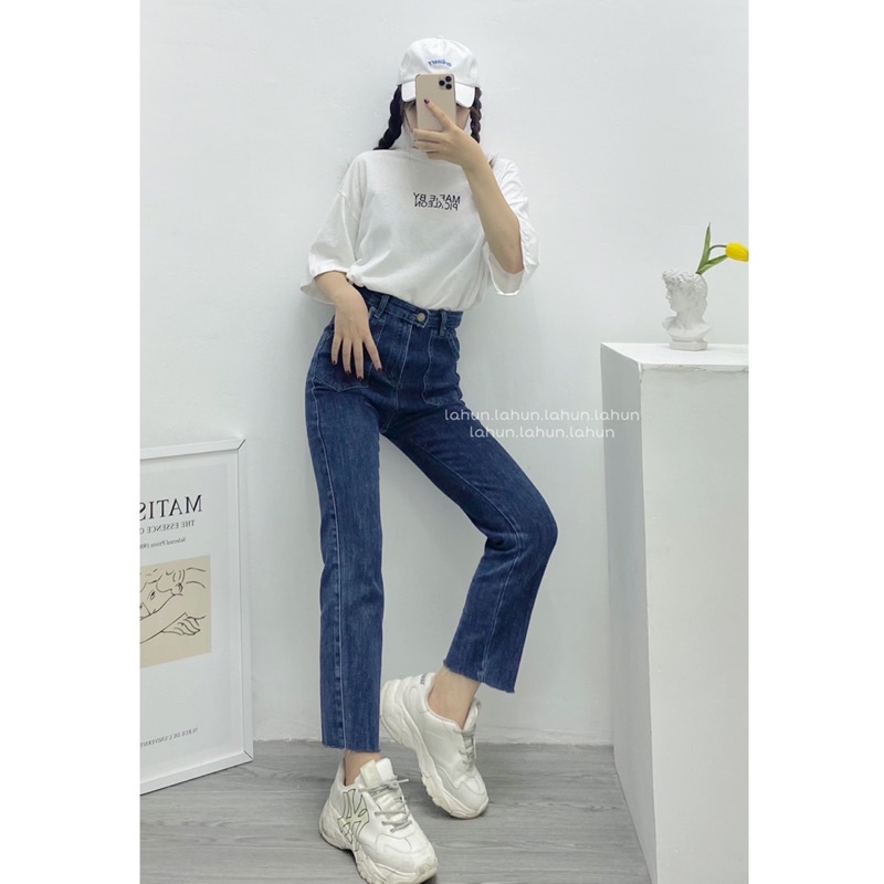 [ ảnh thật ] quần jeans 3 màu co dãn dáng đứng by LAHUN3529 | BigBuy360 - bigbuy360.vn