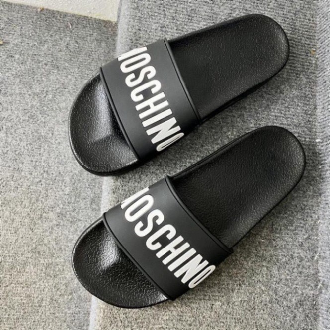 [Ảnh+Video thật] Dép Moschino Đế Cao Su 4 cm - Dép Quai Ngang Nam Nữ Cao Cấp Hottrend 2022