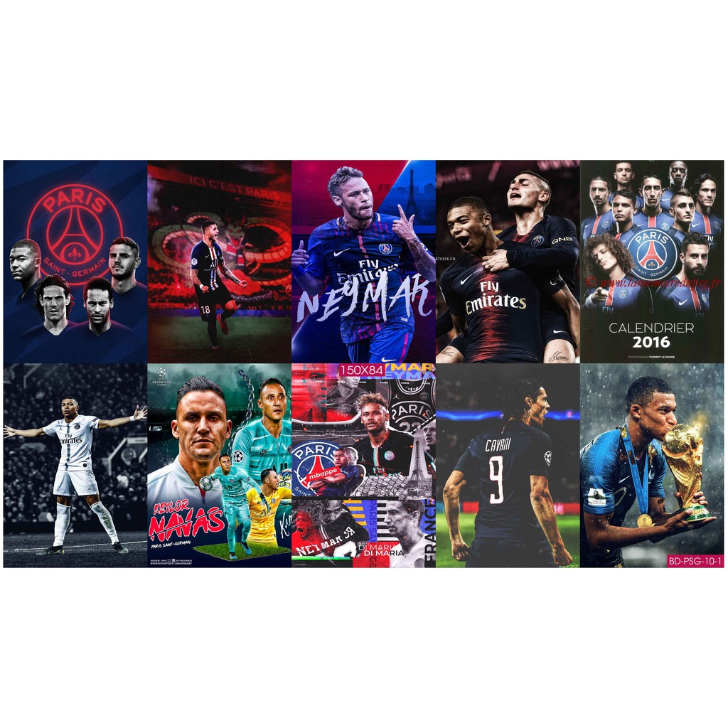 Combo Set 10 tờ Decal dán tường đội bóng PSG