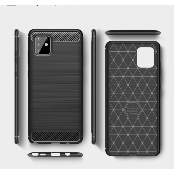 Ốp điện thoại silicon sợi carbon chống sốc thời trang cho Samsung Galaxy Note 10 Lite