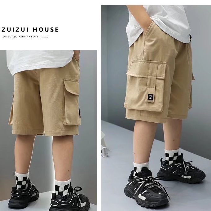 Quần short BXPB dáng suông có túi lớn mặc thoải mái thời trang mùa hè cho bé trai 3-15 tuổi