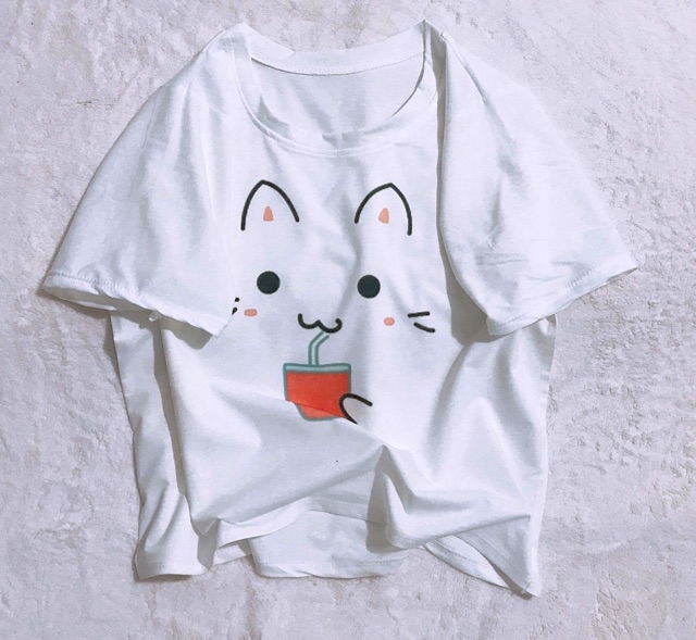 Áo croptop mặt mèo mút nước CHU0203
