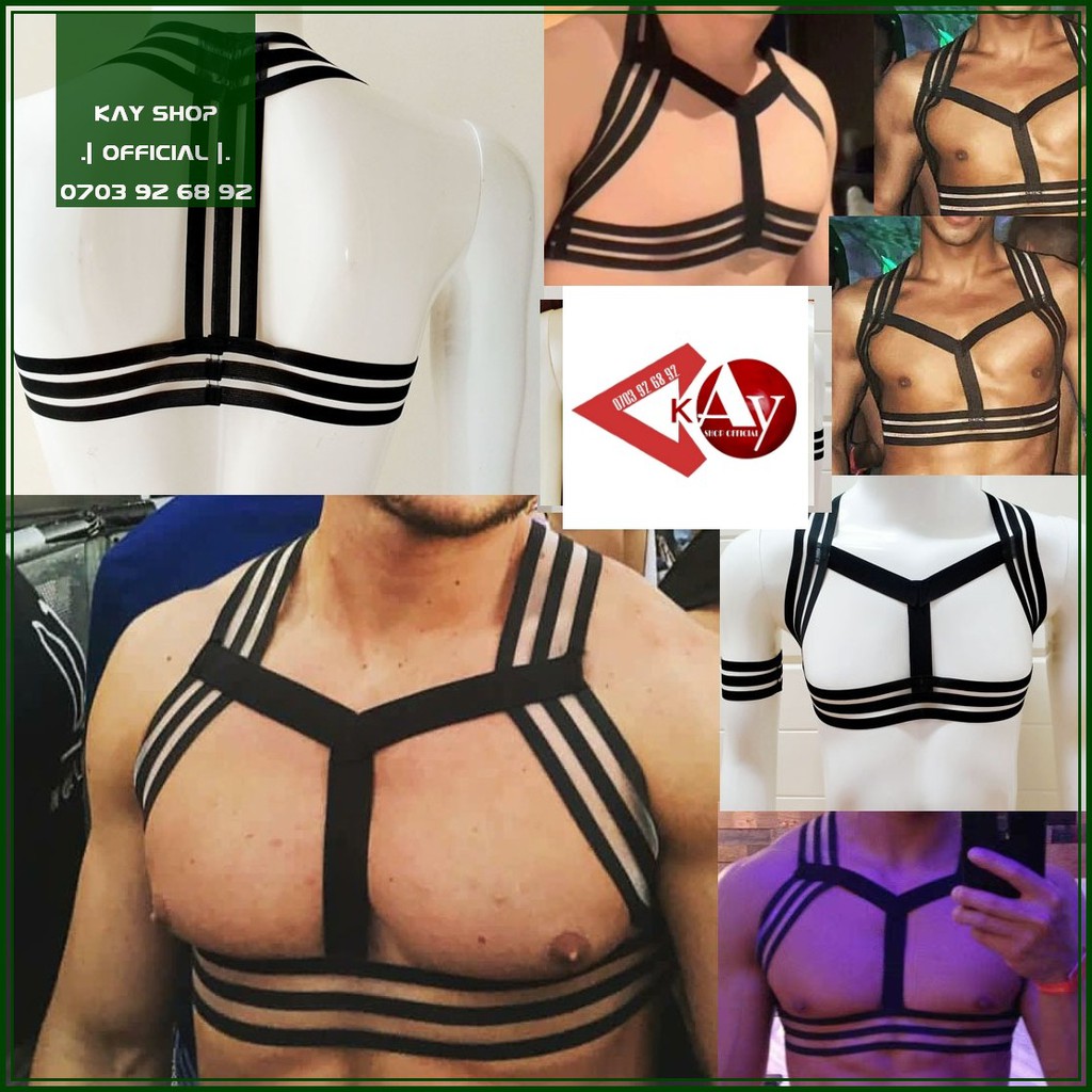 Đai ngực sexy nam giới dây đan mới - Tặng kèm dây đeo tay cơ bắp tôn ngực nam căng to quyến rũ