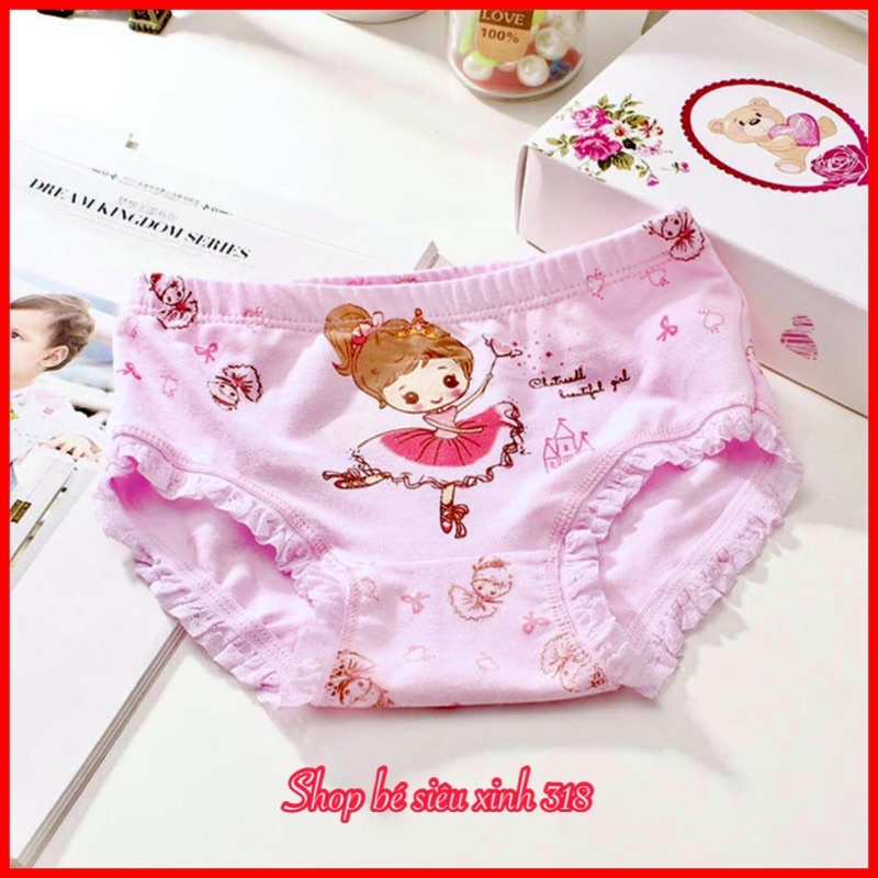G2B_Quần chip cho bé gái 9-30kg in hình ngộ nghĩnh với 95% từ cotton hàng Quảng Châu cao cấp