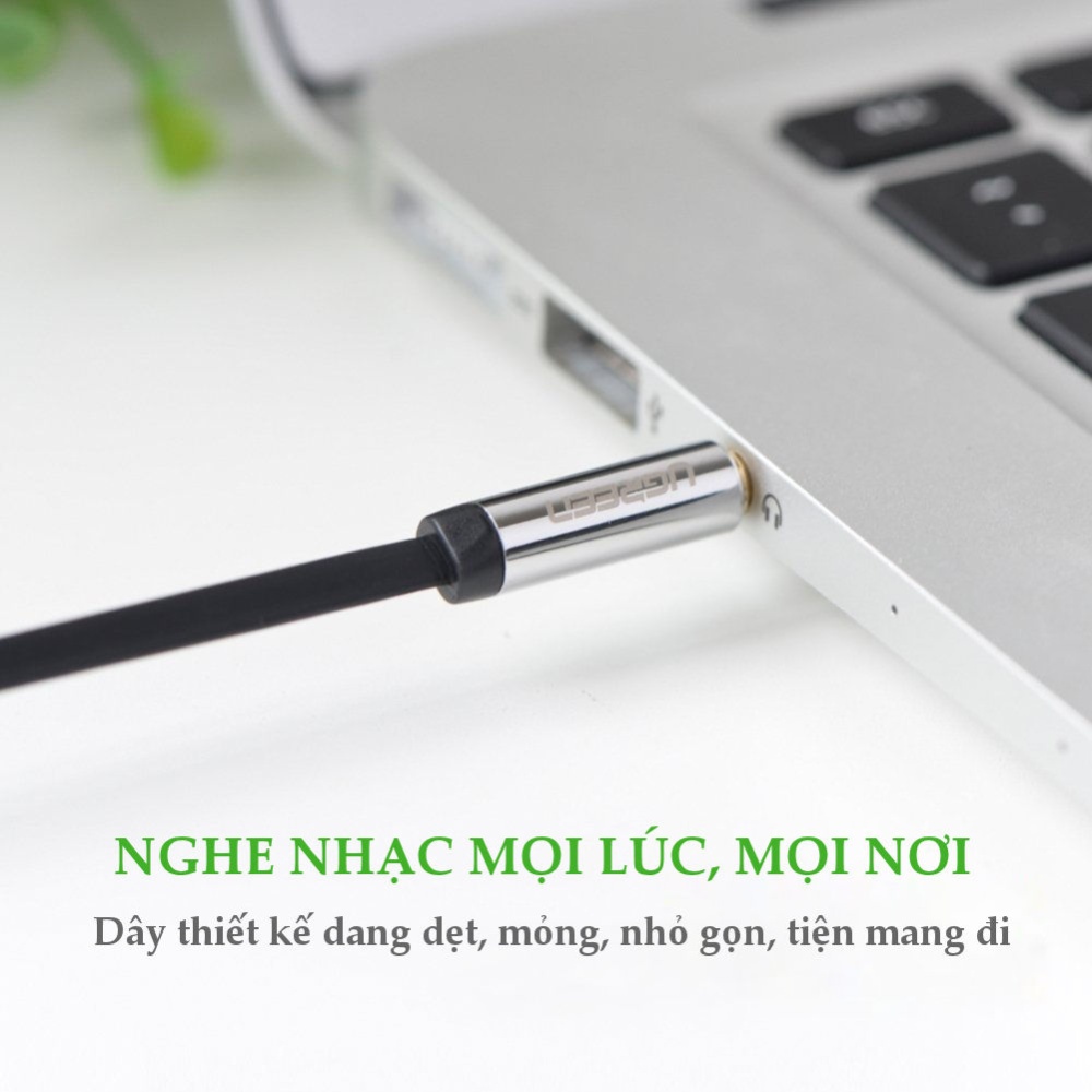 Dây Loa 2 Đầu 3.5mm dài 1.5m Vuông Góc 90 độ Màu Đen Ugreen 10598 - Hàng Chính Hãng