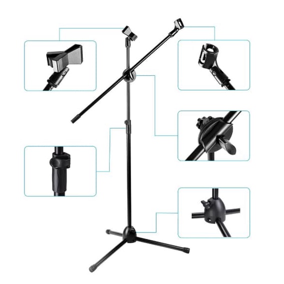 Chân Đế Micro Boom Đứng Dành Cho Karaoke Sân Khấu Phòng Thu Âm Chân Đứng Chắc Chắn Tiện Lợi Mic Stand để hát