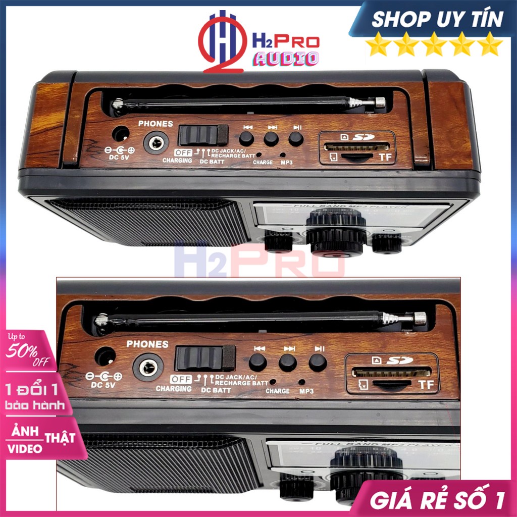 Đài Radio Cho Người Già DAICAT DC-9999BT Bluetooth, Đài Fm-Am-Sw Sóng Khỏe Nghe Nhạc Usb-Thẻ Nhớ Có Pin Sạc-H2Pro Audio