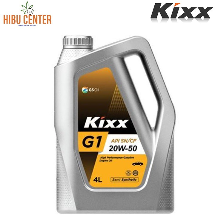 Dầu Động Cơ Xăng Bán Tổng Hợp KIXX G1 SN / CF 20W-50 4 Lít Thùng Nhựa Chính Hãng