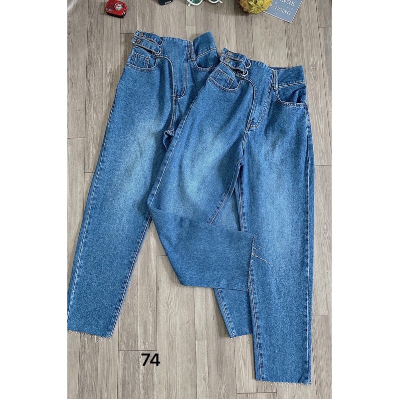 Quần baggy jean nữ lưng cao size đại kiểu quần bò baggy hàng VNXK bigsize nữ 2Kjean MS74