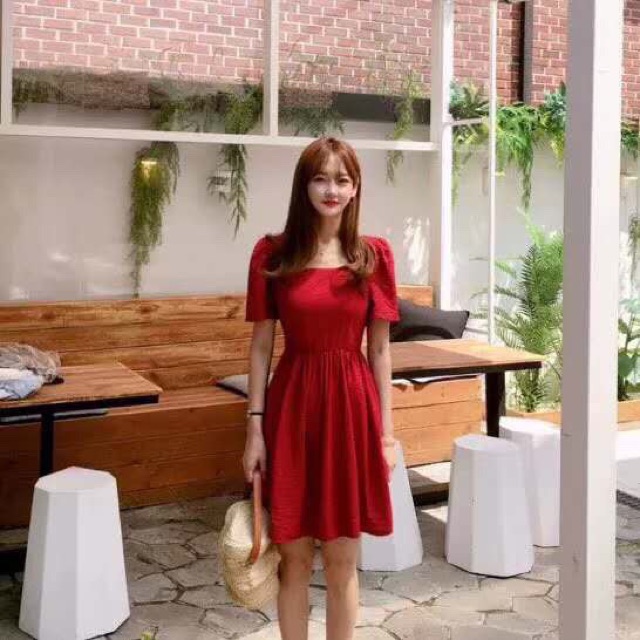 XẢ HÀNG - VÁY CỔ VUÔNG CHẤT MÁT MS16267