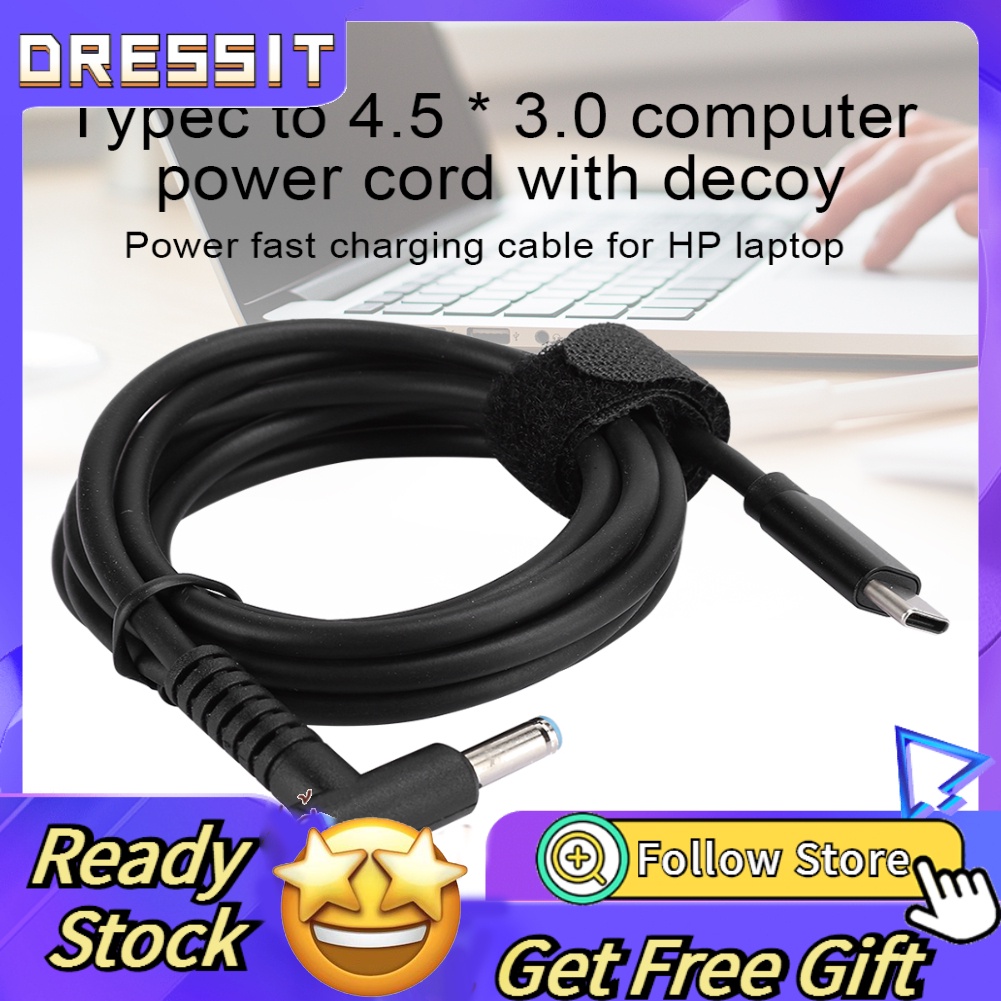 Dây cáp sạc 1.5m 1.5m Pd Dc sang Type-C male cho máy tính HP
