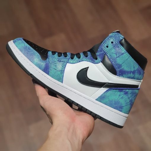 Giầy jordan 1 high tie dye, giày thể thao jd xanh loang nước biển cao cổ nam nữ full Box hàng cao cấp