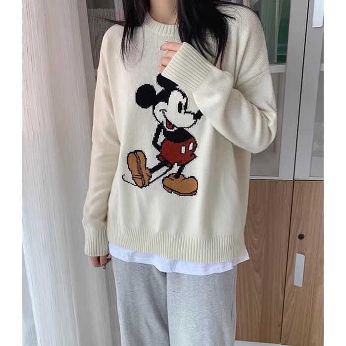 Áo len nữ xuất dư hình Mickey