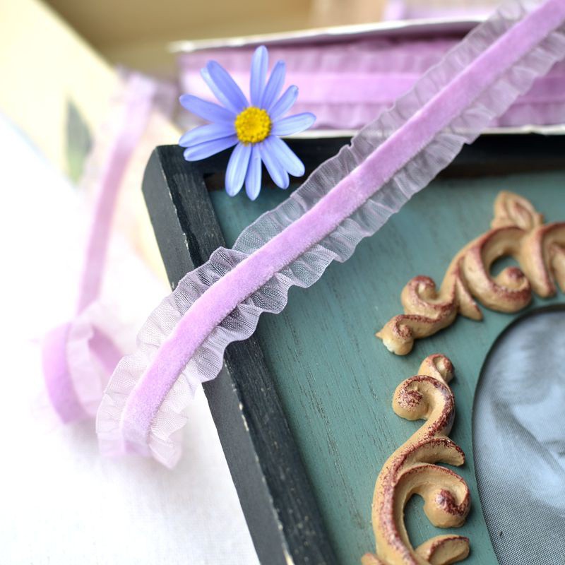 Cuộn Dây Ruy Băng 1m Bằng Vải Nhung Co Giãn Trang Trí Vòng Cổ