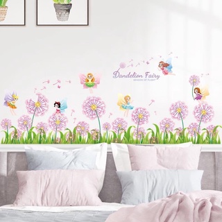 Decal dán chân tường mẫu Bồ công anh và nàng tiên