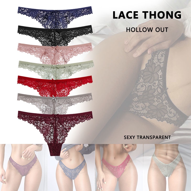 Quần Lót Lọt Khe Ren Rỗng Mềm Mại Trong Suốt Không Đường May Quyến Rũ Cho Nữ