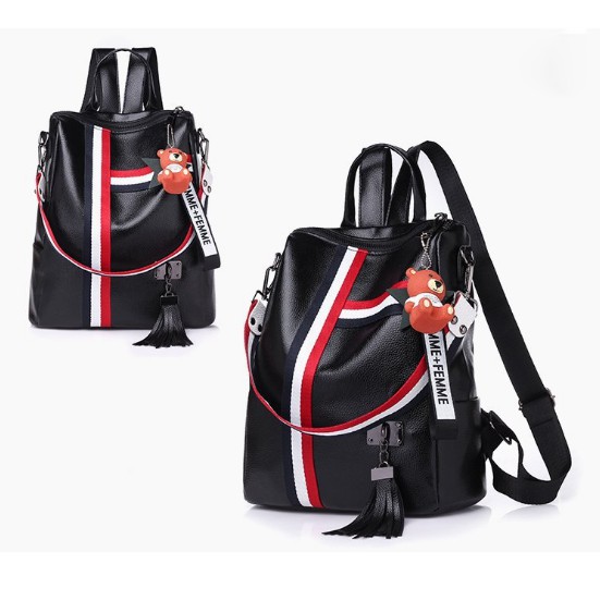 Ba lô , Túi Đeo Vai  BL68 ( Đen ) - TẶNG móc treo gấu