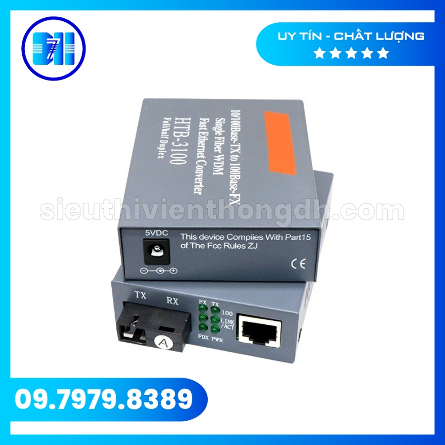 Chuyển đổi quang Netlink Converter HTB 3100 A/B 10/100M 1 cổng