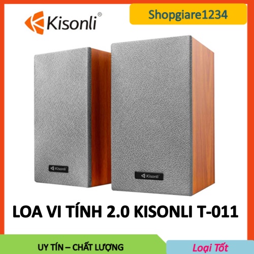 Loa vi tính 2.0 Kisonli T-011 vân gỗ siêu đẹp -Âm thanh siêu hay