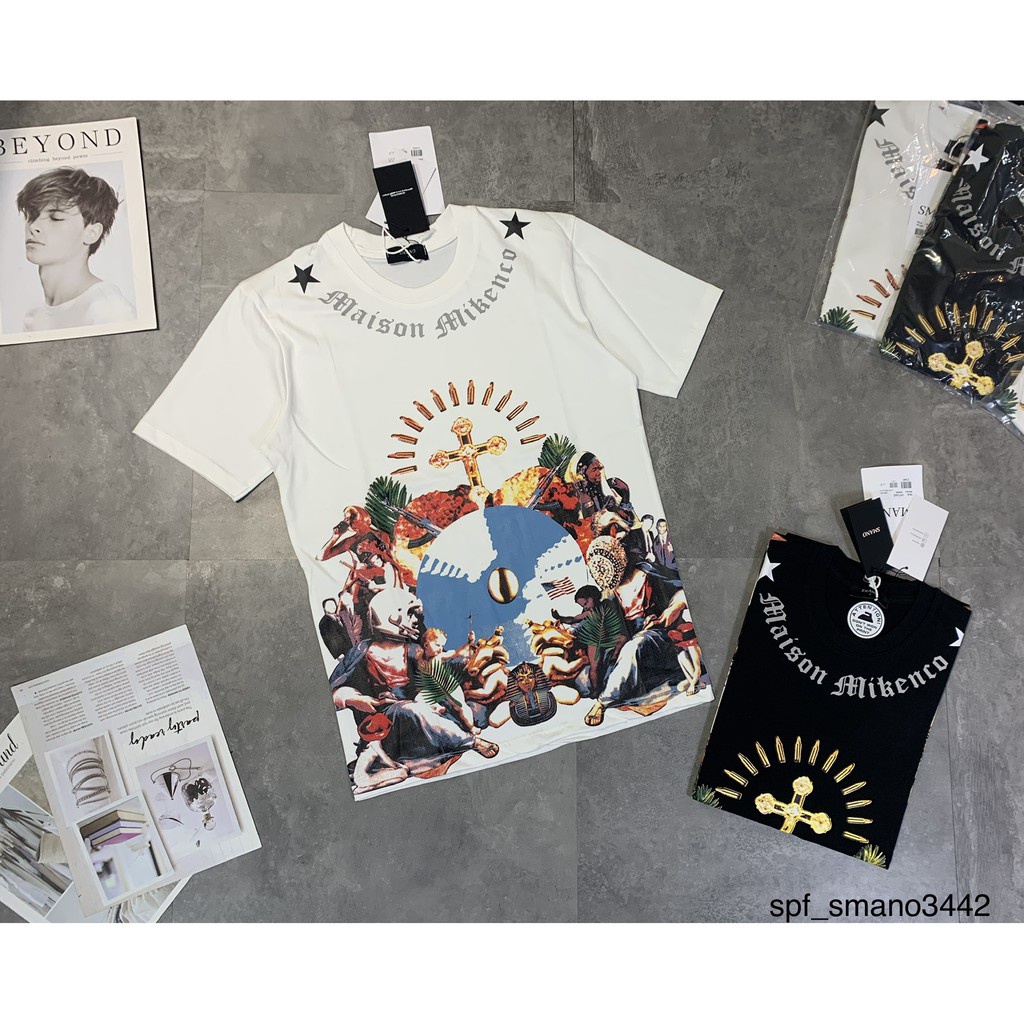 Áo thun tay lỡ Mikenco sắc màu MOSSSHOP - Áo phông nam nữ unisex phong cách hàn quốc ulzzang form rộng 65kg