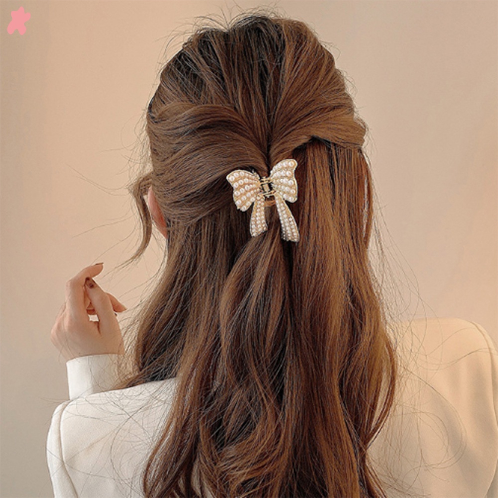 ☆☆☆【Hàng Sẵn Sàng】Kẹp Tóc Hình Nơ Đính Ngọc Trai Phong Cách Nhật Bản Hàn Quốc Dành Cho Bạn Nữ