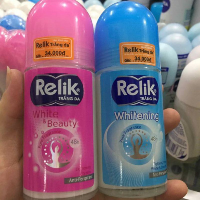 lăn nách trắng da relik 50ml(xanh+ hồng+vàng)