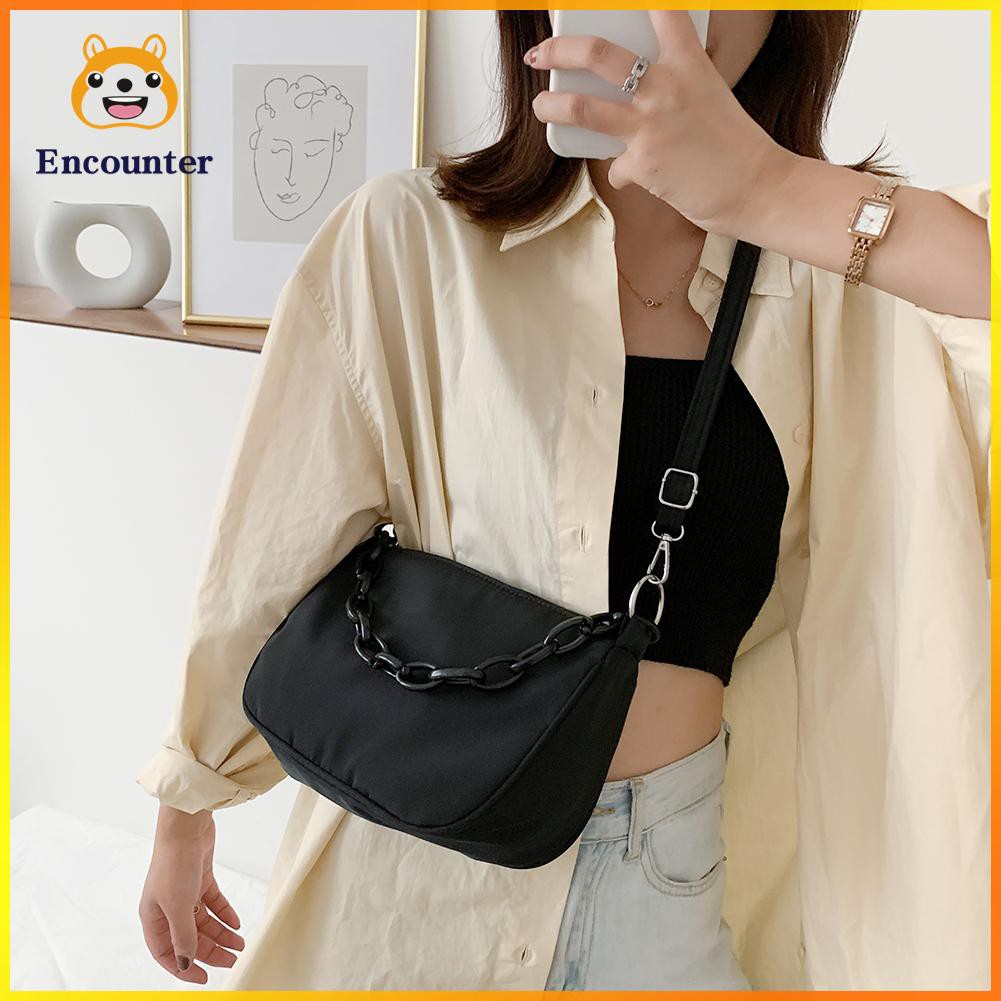 Fashion Solid Women Shoulder Underarm Bag Nylon Chain Messenger Handbags ○encounter○