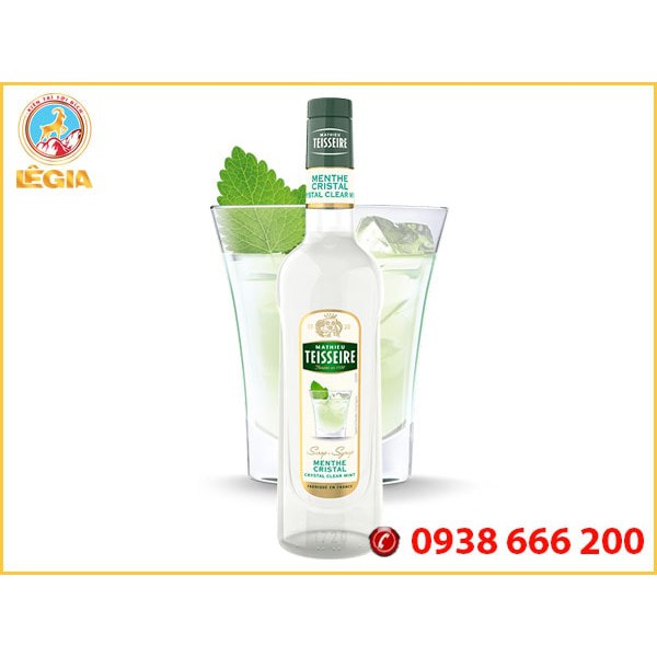 SIRO TEISSEIRE BẠC HÀ TRONG SUỐT 700ML - TEISSEIRE CRYSTAL CLEAR MINT SYRUP