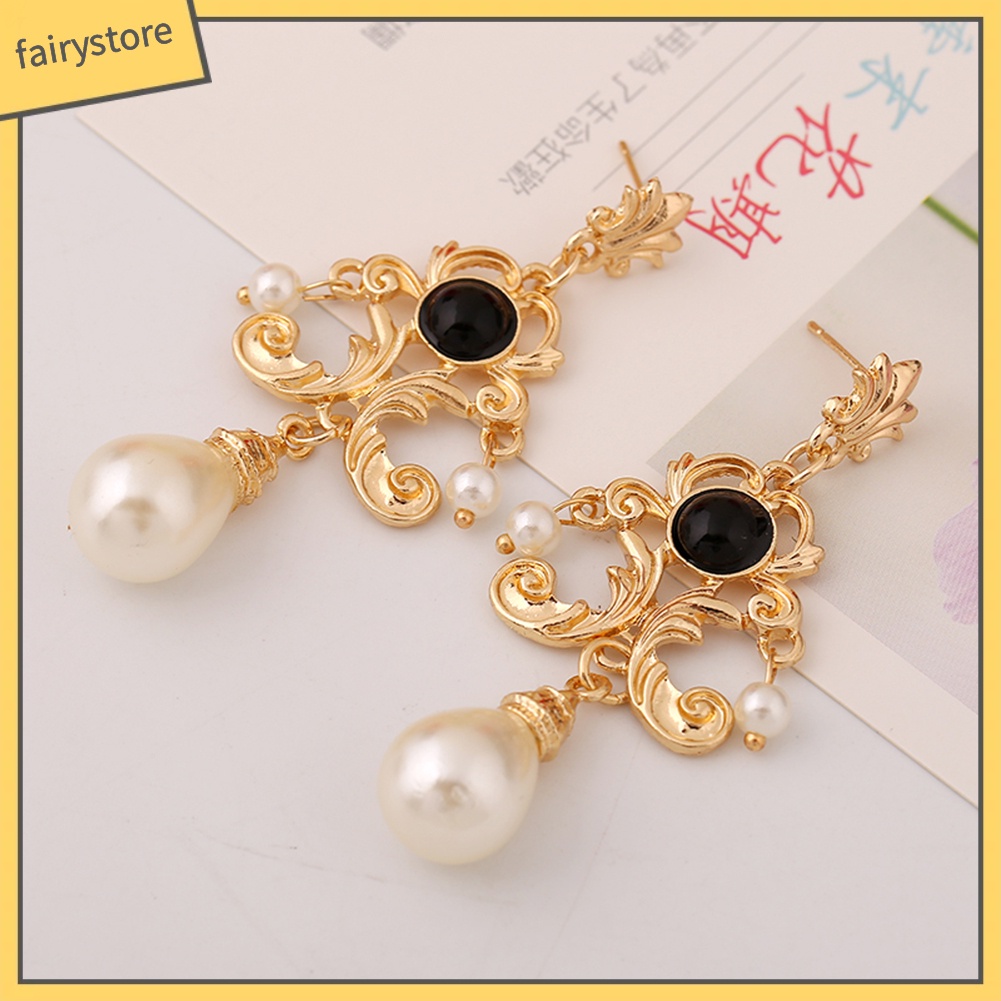 Bông Tai Hợp Kim Đính Ngọc Trai Giả Xinh Xắn