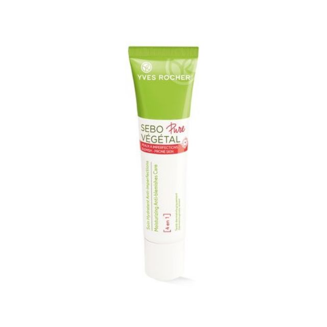 Dưỡng Ẩm cho da mụn  Và Cải Thiện Các Khuyết Điểm 4 Trong 1 sebo pure vegetal Yves Rocher