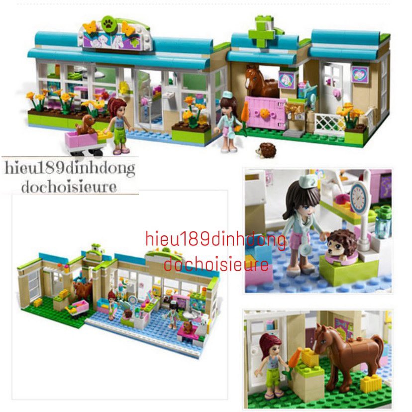 Lắp ráp xếp hình NOT Lego Friends 3188 Bela 10169 : Bệnh Viện Thú Y Hồ Trái Tim 342 mảnh