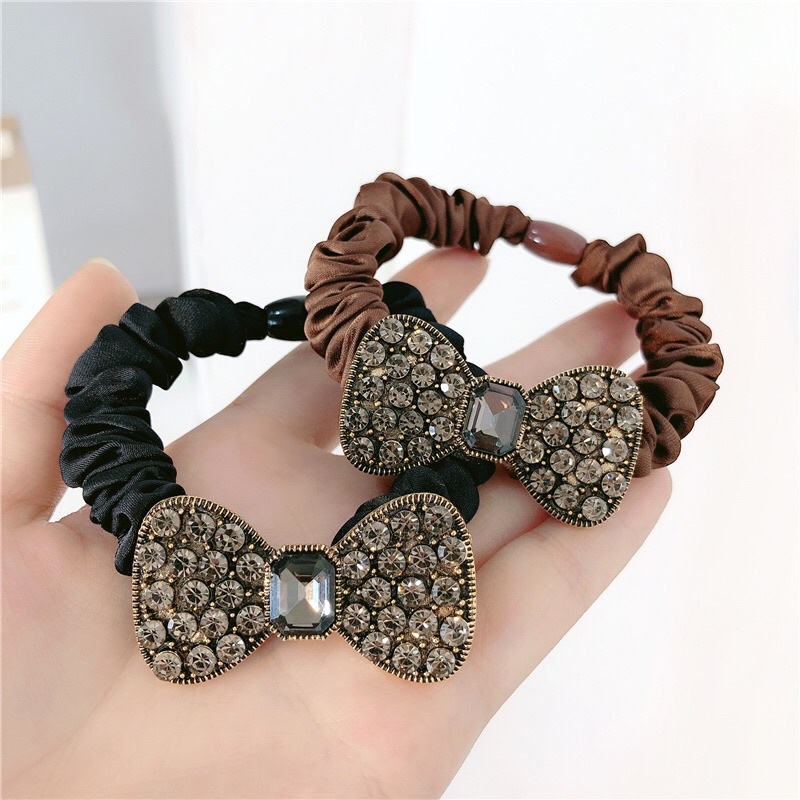 Cột tóc buộc tóc nơ đính đá sang trọng cho nữ