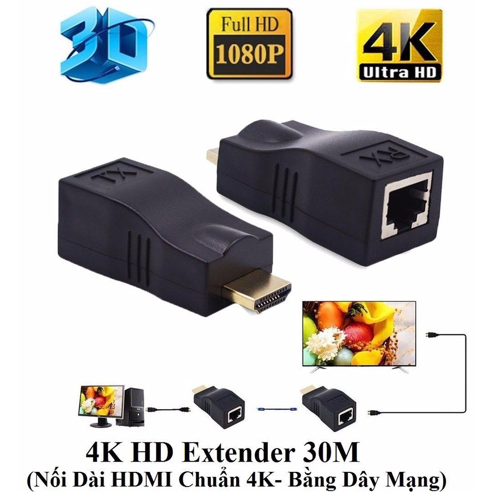 Bộ nối dài HDMI bằng dây mạng 30m ( HDMI Extender 30m)