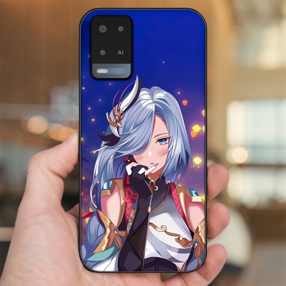 Ốp lưng Oppo A54 4G, A54 5G viền đen in hình Shenhe Genshin Impact