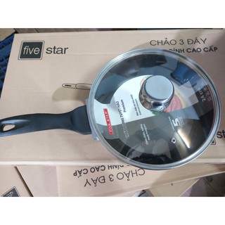 Chảo chống dính bếp từ Fivestar 24cm KÈM NẮP KÍNH cao cấp