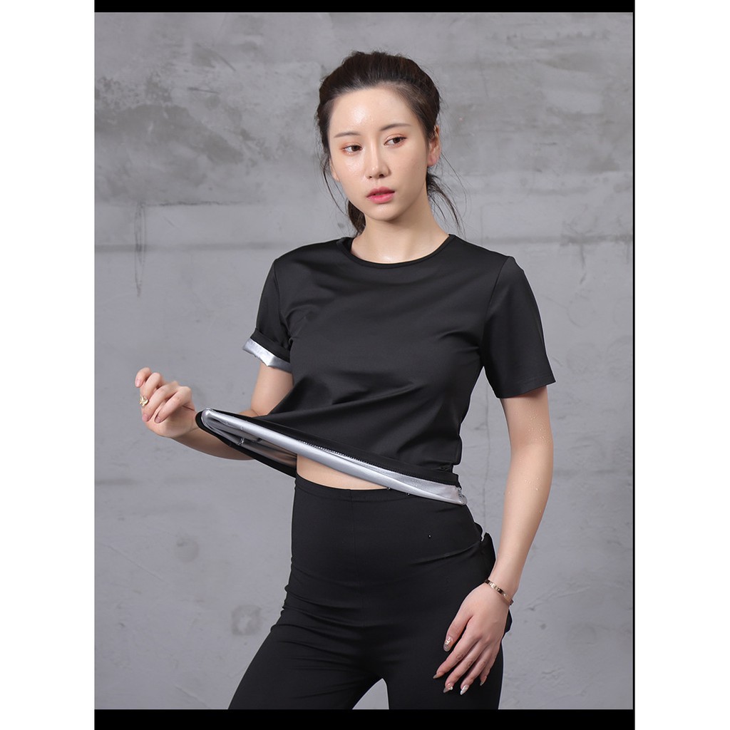 ÁO giữ nhiệt đổ mồ hôi , dáng phông ngắn tay , hỗ trợ giảm mỡ vùng bụng .eo .lưng bắp tay hiệu quả khi tập thể dục.