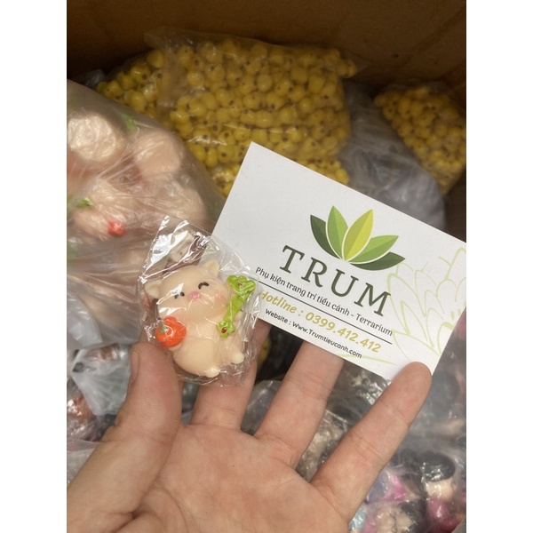 Heo Thần Tài phụ kiện trang trí tiểu cảnh - terarium, hồ cá thuỷ sinh