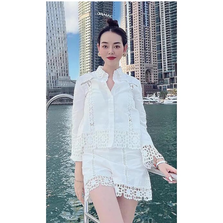 Bộ Áo Sơ Mi + Quần Short Thời Trang Mùa Hè Mới 4786050 4786053Áo Kiểu Thời Trang Thanh Lịch Cho Nữ