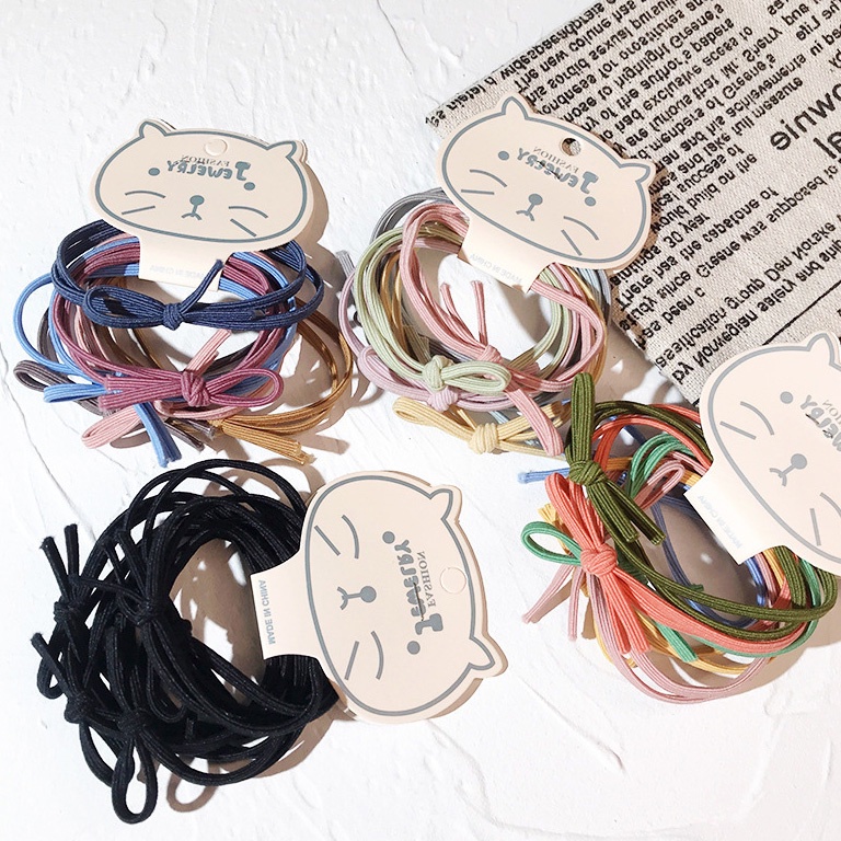 Set 6 dây cột tóc thắt nút đơn giản phong cách Hàn Quốc