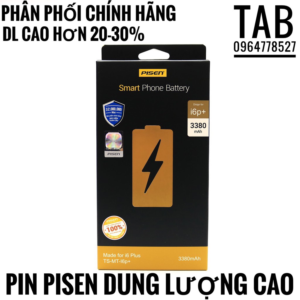 Pin PISEN Dung Lượng Cao Chính Hãng - Bảo Hành 12 Tháng Toàn Quốc